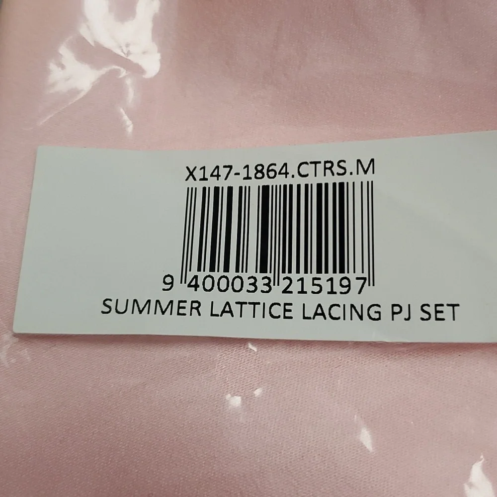 Frederick's Of Hollywood Summer Lattice Lacing Pj 2Pc Set Size Medium